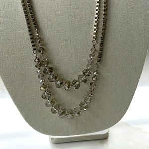 Crystal and silver necklace